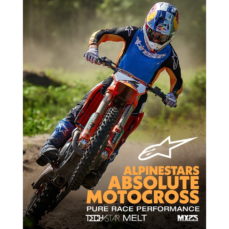 Motokrosové kalhoty Alpinestars Techstar Melt oranžovo-modré