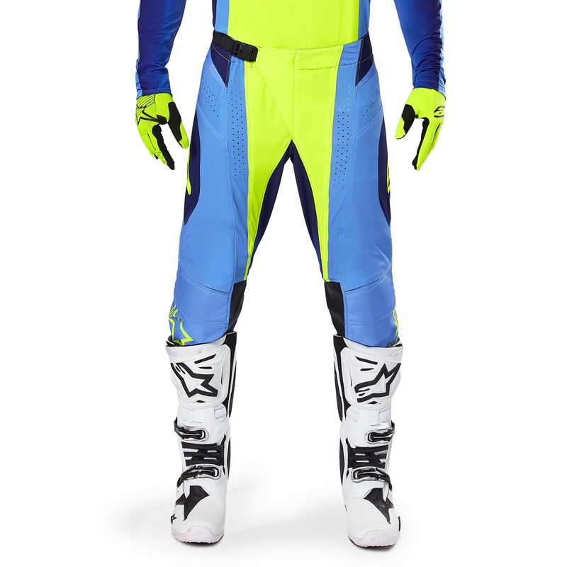 Motokrosové kalhoty Alpinestars Techstar Melt fluo žluto-modré