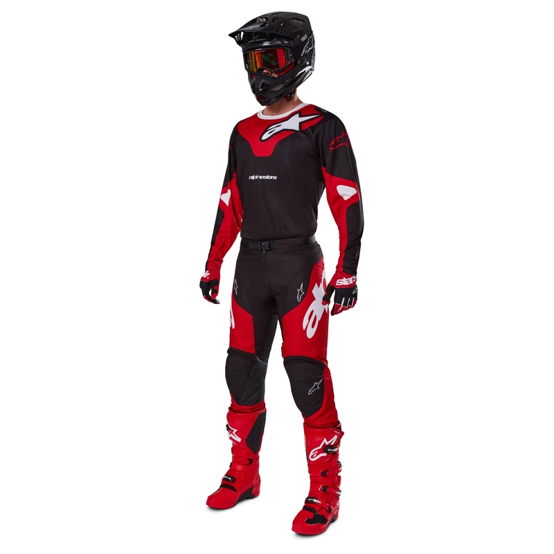 Motokrosové kalhoty Alpinestars Racer Veil černo-červené
