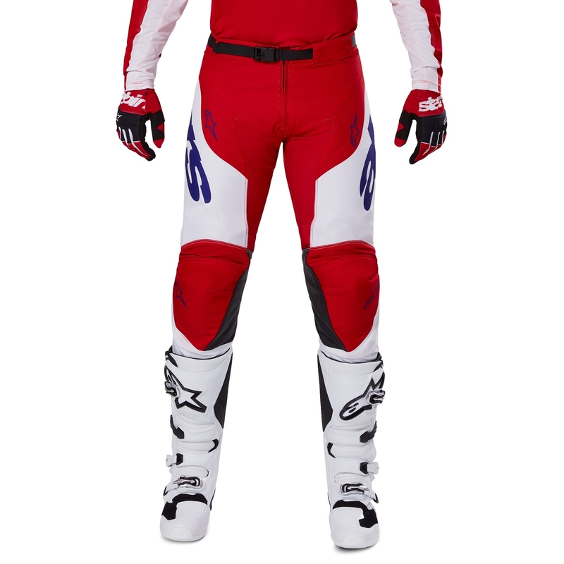 Motokrosové kalhoty Alpinestars Racer Veil červeno-bílé