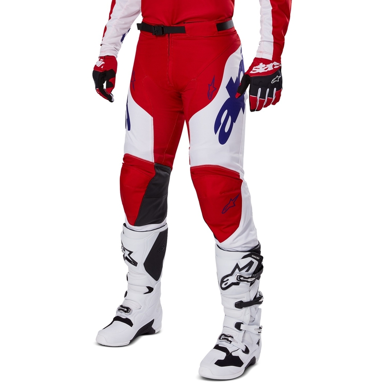 Motokrosové kalhoty Alpinestars Racer Veil červeno-bílé