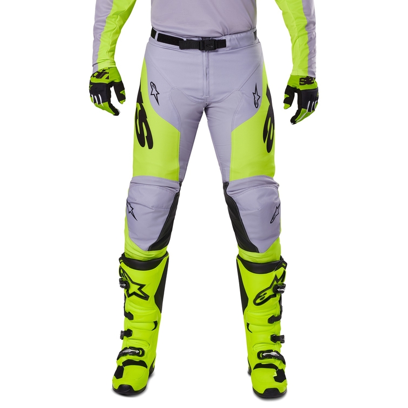 Motokrosové kalhoty Alpinestars Racer Veil šedo-fluo žluté