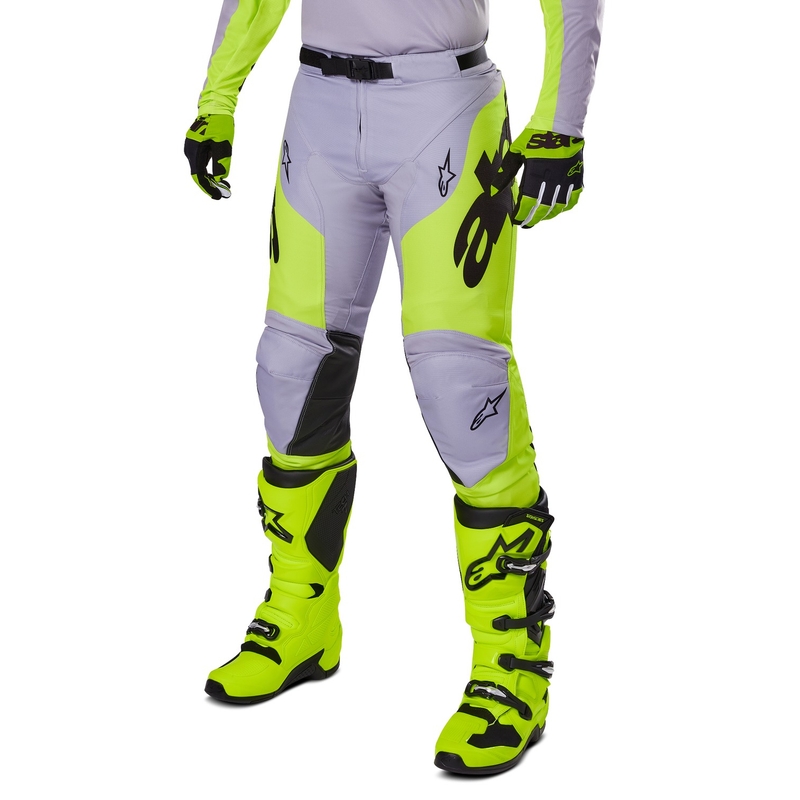 Motokrosové kalhoty Alpinestars Racer Veil šedo-fluo žluté