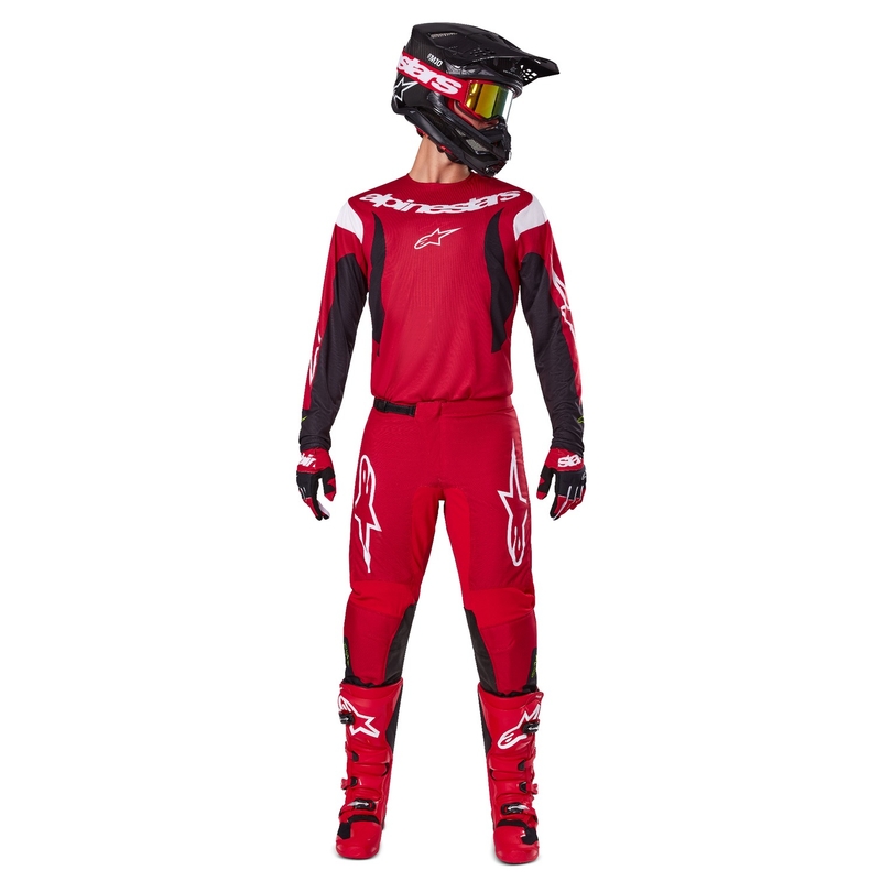 Motokrosové kalhoty Alpinestars Fluid Haul červeno-černé