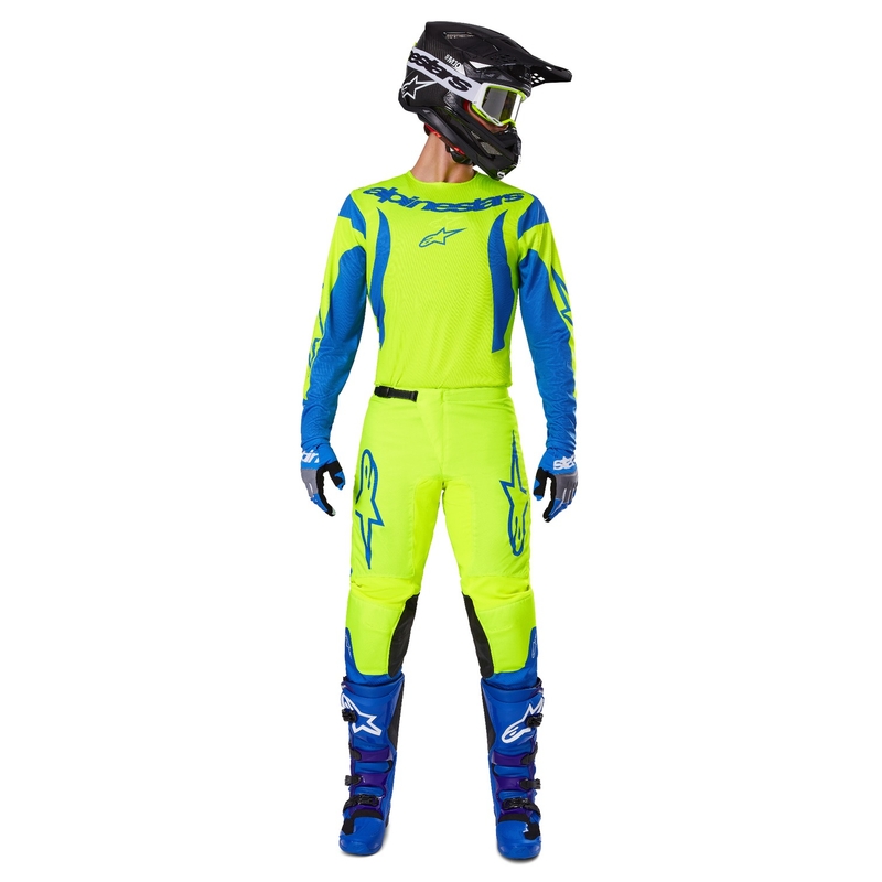 Motokrosové kalhoty Alpinestars Fluid Haul fluo žluto-modré
