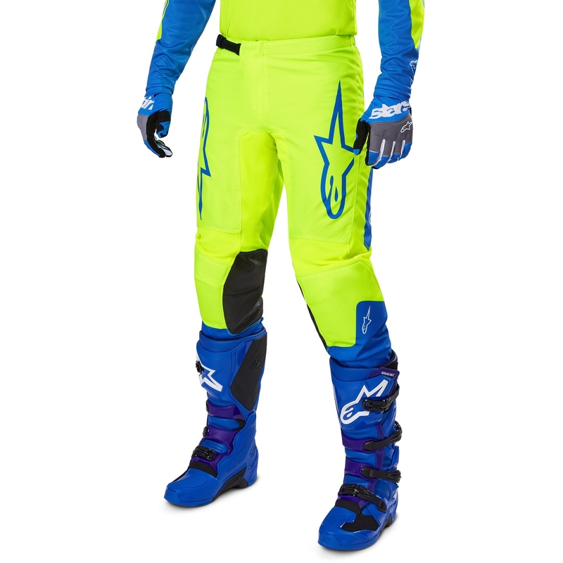 Motokrosové kalhoty Alpinestars Fluid Haul fluo žluto-modré