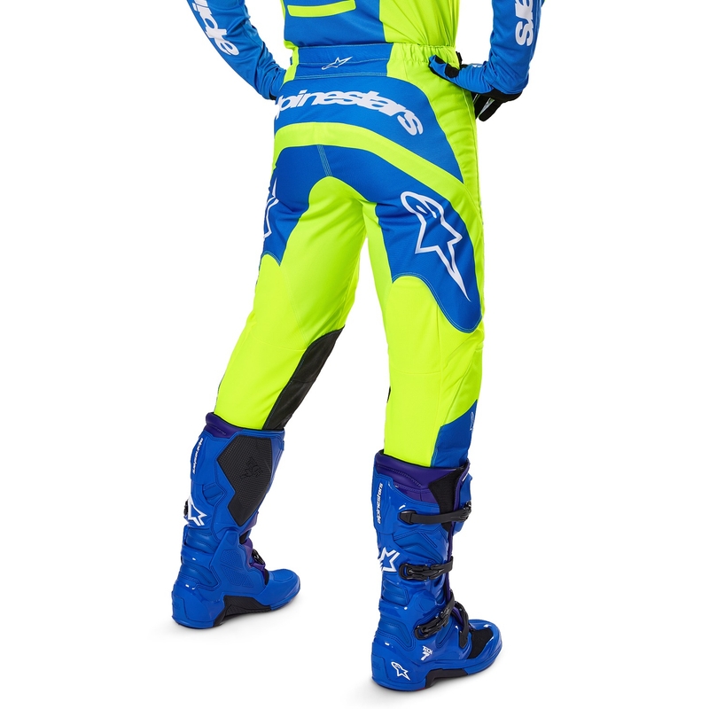 Motokrosové kalhoty Alpinestars Fluid Haul fluo žluto-modré