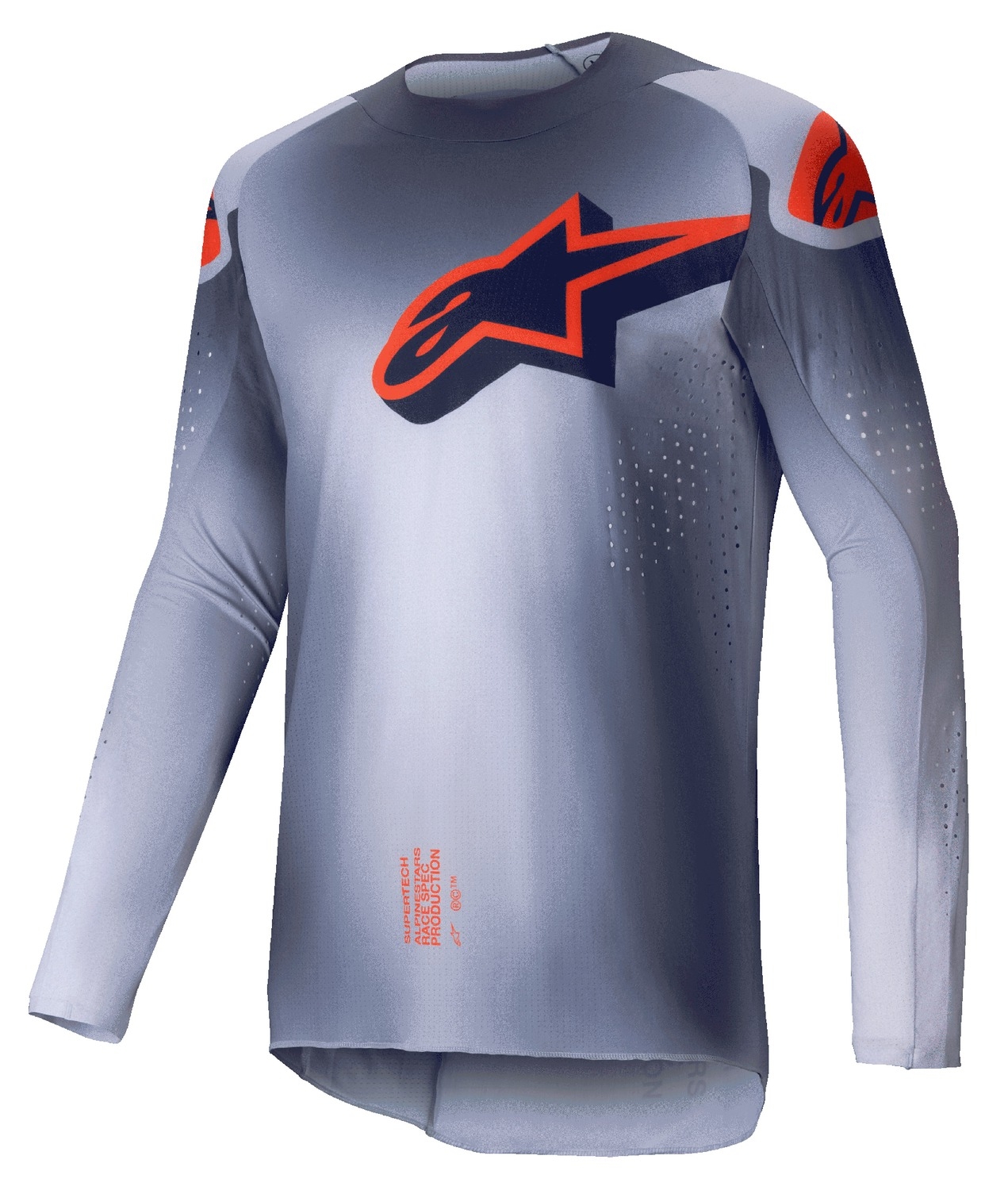 Motokrosový dres Alpinestars Supertech Lipan šedo-fluo oranžový Velikost: S