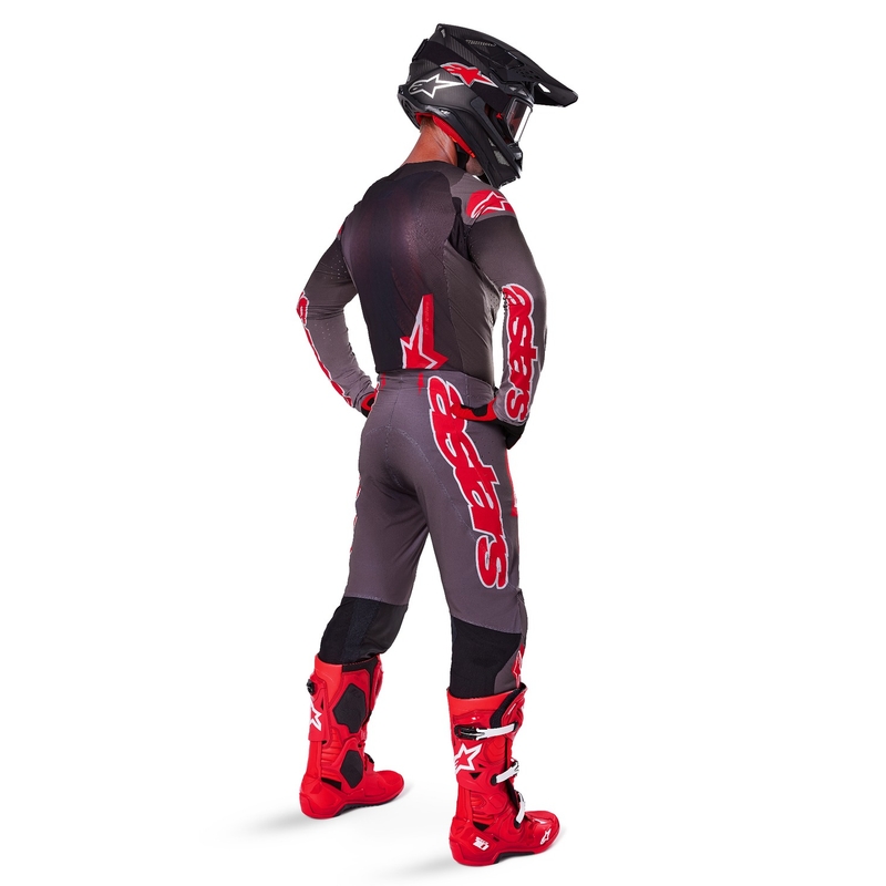 Motokrosové kalhoty Alpinestars Supertech Lipan kouřovo-červené