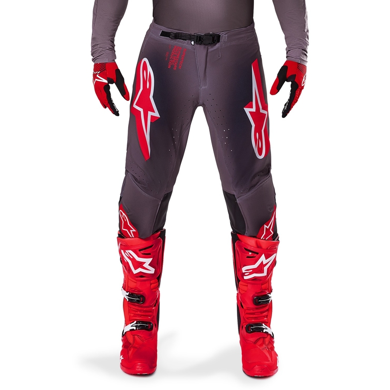 Motokrosové kalhoty Alpinestars Supertech Lipan kouřovo-červené