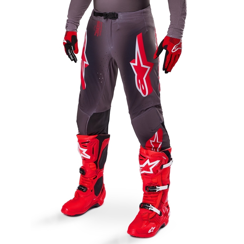 Motokrosové kalhoty Alpinestars Supertech Lipan kouřovo-červené
