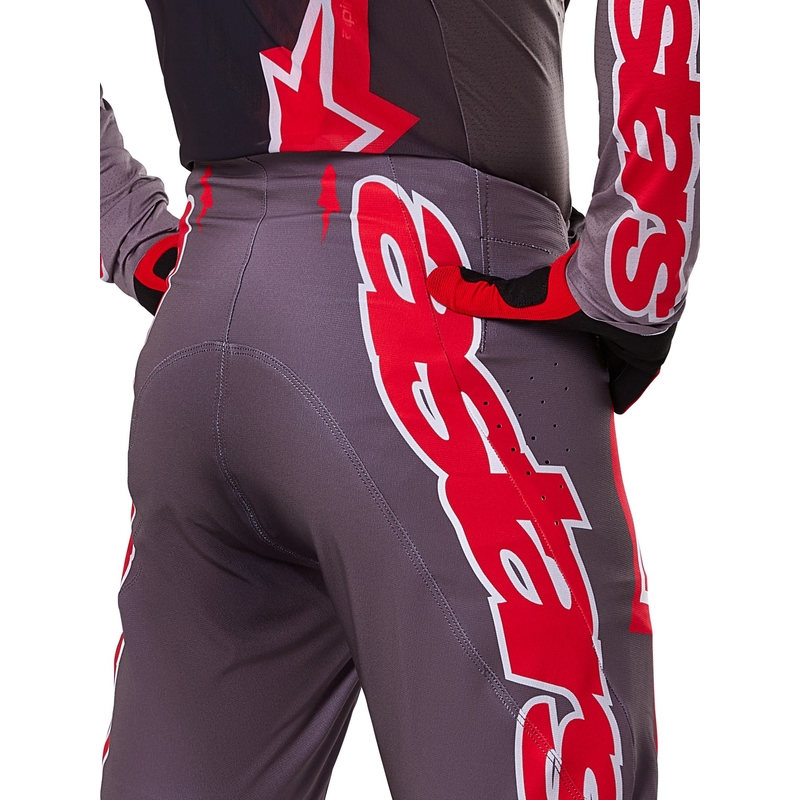 Motokrosové kalhoty Alpinestars Supertech Lipan kouřovo-červené