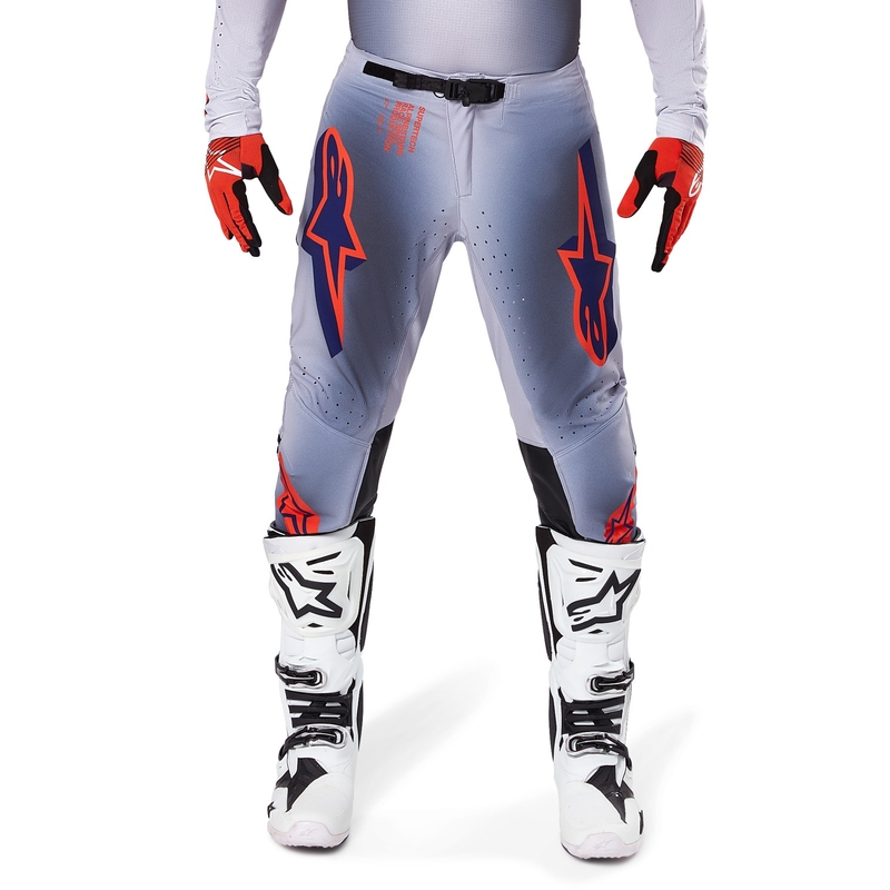 Motokrosové kalhoty Alpinestars Supertech Lipan šedo-fluo oranžové