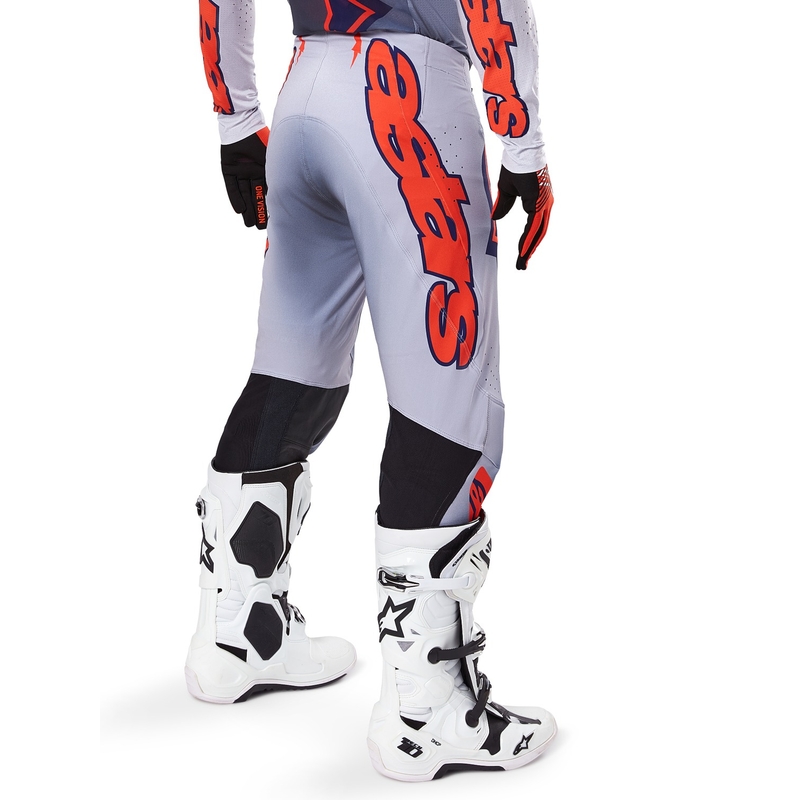 Motokrosové kalhoty Alpinestars Supertech Lipan šedo-fluo oranžové