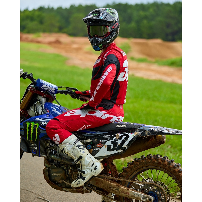Motokrosové kalhoty Alpinestars Techstar Dreem červeno-černé