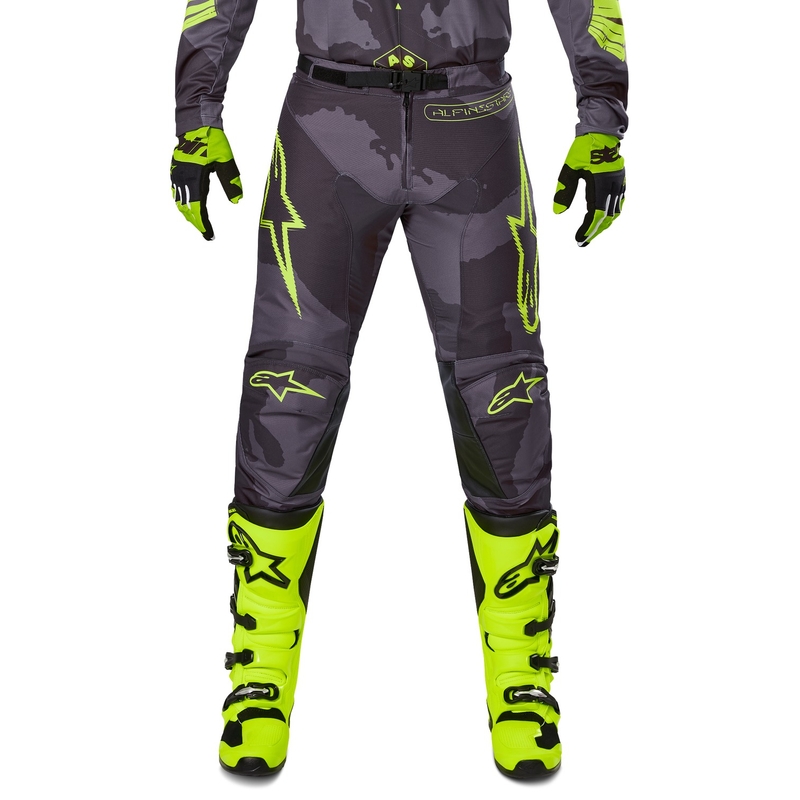 Motokrosové kalhoty Alpinestars Racer Hollow tmavá camo-fluo žluté