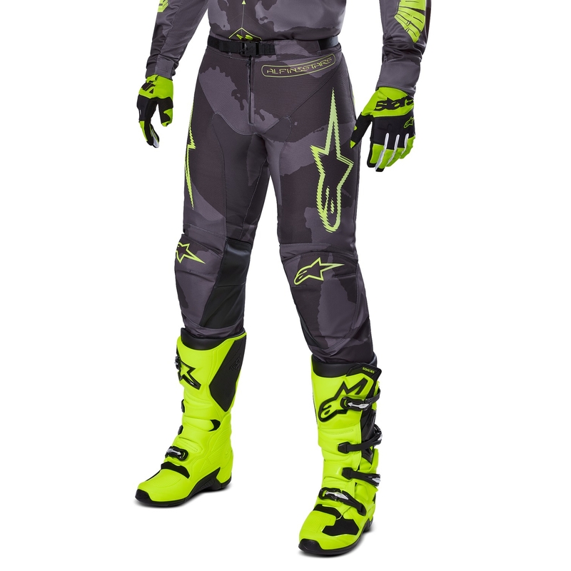 Motokrosové kalhoty Alpinestars Racer Hollow tmavá camo-fluo žluté