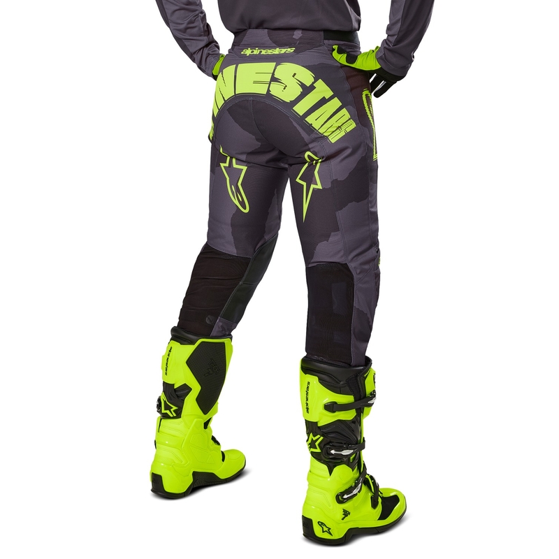 Motokrosové kalhoty Alpinestars Racer Hollow tmavá camo-fluo žluté