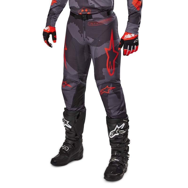 Motokrosové kalhoty Alpinestars Racer Hollow šedá camo-fluo oranžové