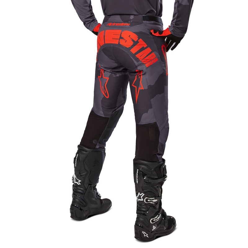 Motokrosové kalhoty Alpinestars Racer Hollow šedá camo-fluo oranžové