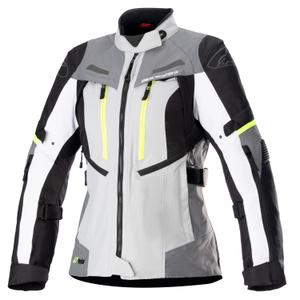Dámská bunda na motorku Alpinestars Stella Bogota PRO Drystar 2025 šedo-černo-fluo žlutá