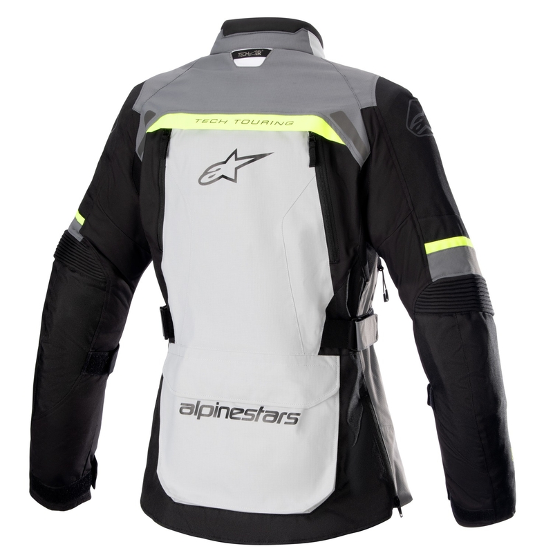 Dámská bunda na motorku Alpinestars Stella Bogota PRO Drystar šedo-černo-fluo žlutá