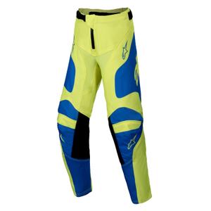 Dětské motokrosové kalhoty Alpinestars Racer Veil fluo žluto-modré