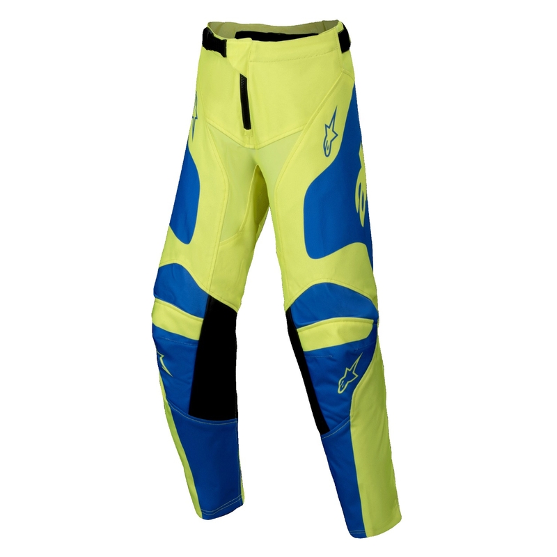 Dětské motokrosové kalhoty Alpinestars Racer Veil fluo žluto-modré