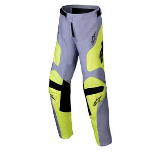 Dětské motokrosové kalhoty Alpinestars Racer Veil šedo-fluo žluté