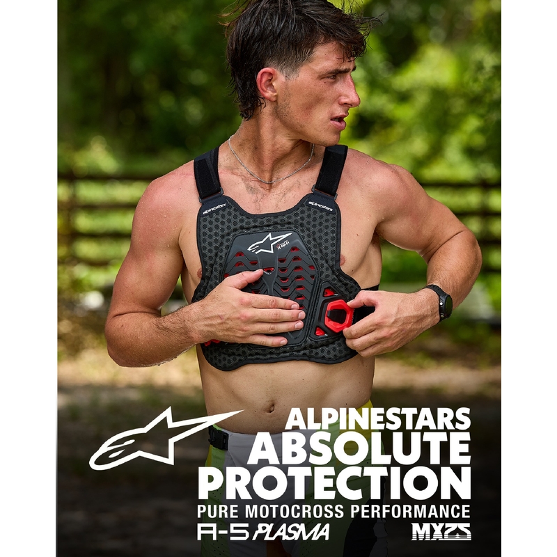 Chránič hrudi Alpinestars A-5 Plasma černo-červeno-bílý