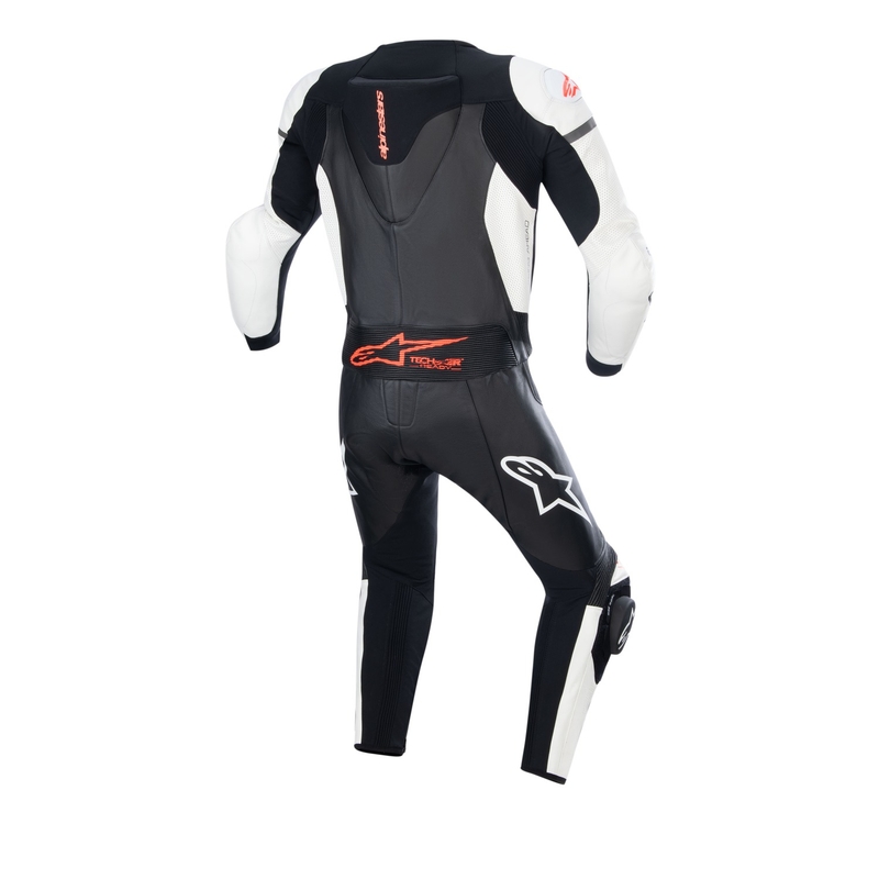 Kožená dvoudílná kombinéza Alpinestars GP Force Lurv bílo-černo-fluo červená