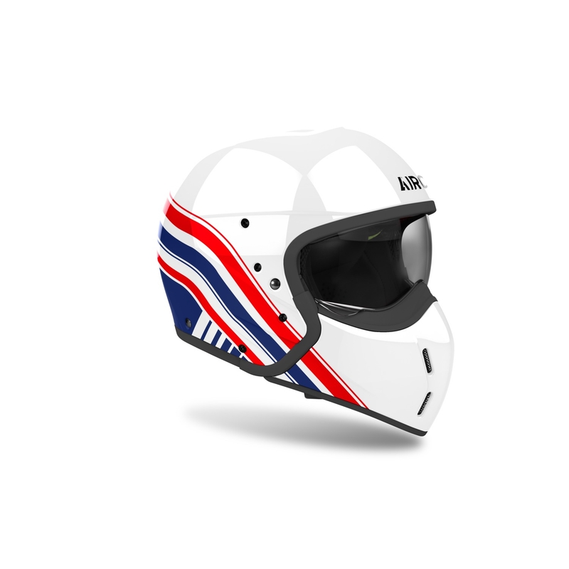 Modulární helma na motorku Airoh J110 Eon lesklá bílo-modro-červená