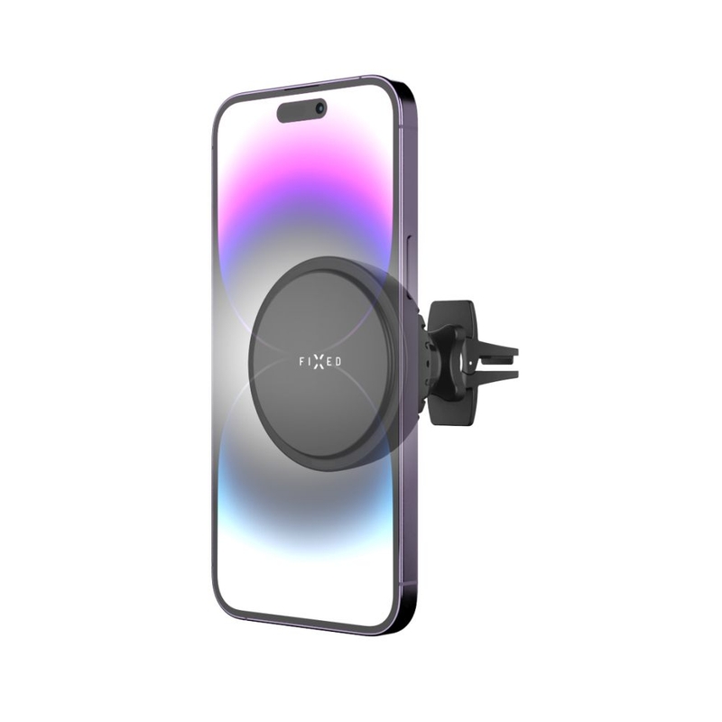 Držák s bezdrátovým nabíjením a aktivním chlazením FIXED MagCool s uchycením MagSafe černý 15W