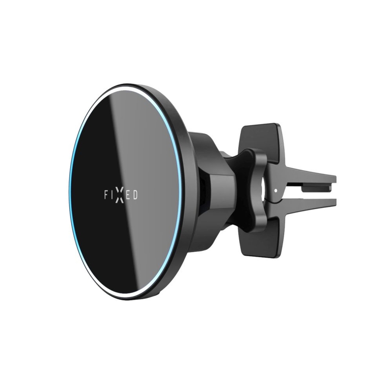 Držák s bezdrátovým nabíjením FIXED MagRound s podporou uchycení MagSafe černý 15W