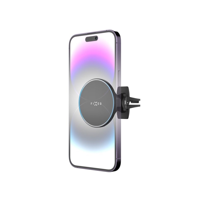 Držák s bezdrátovým nabíjením FIXED MagRound s podporou uchycení MagSafe černý 15W