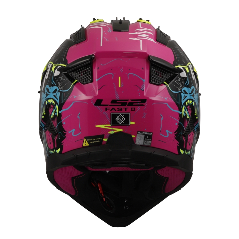 Motokrosová helma LS2 MX708 Fast II Gorilla fialovo-žlutá