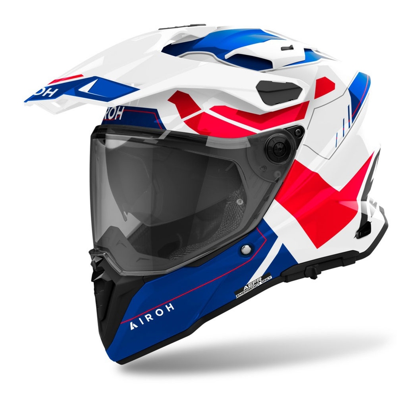 Enduro helma Airoh Commander 2 Reveal lesklá modro-červená