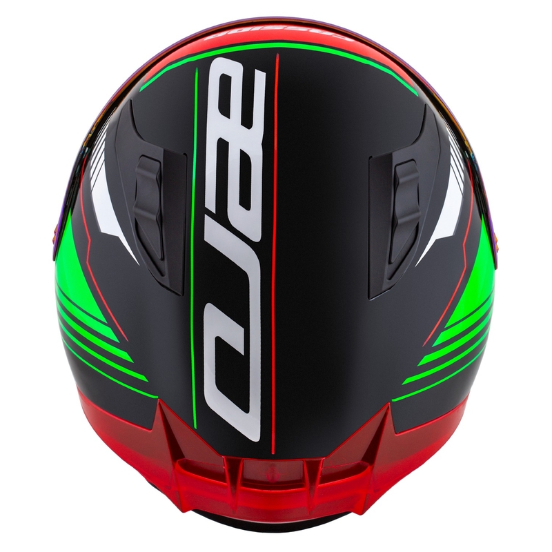 Integrální helma na motorku Cassida Aero Drome černo-červeno-zeleno-bílá
