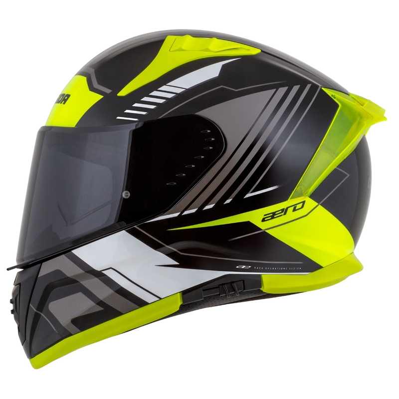 Integrální helma na motorku Cassida Aero Drome černo-fluo žluto-bílo-šedá