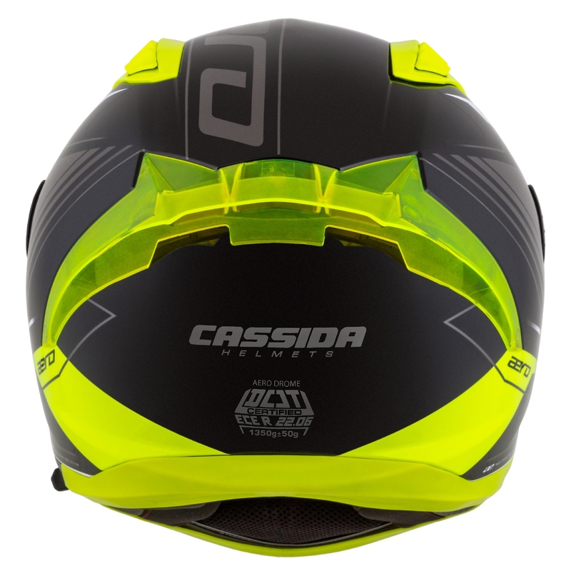 Integrální helma na motorku Cassida Aero Drome černo-fluo žluto-bílo-šedá
