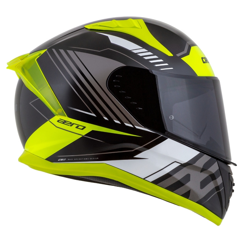 Integrální helma na motorku Cassida Aero Drome černo-fluo žluto-bílo-šedá