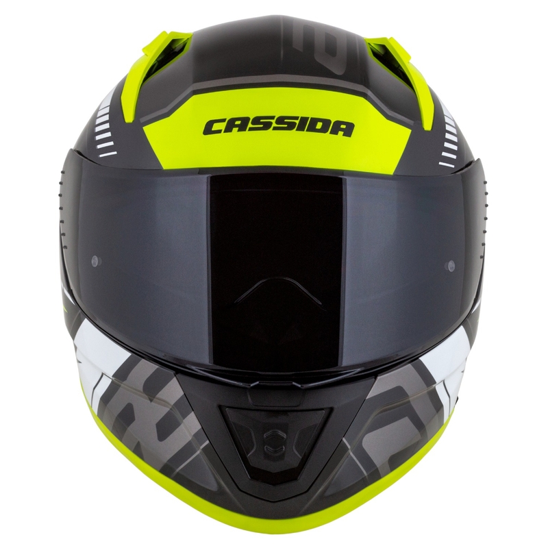 Integrální helma na motorku Cassida Aero Drome černo-fluo žluto-bílo-šedá