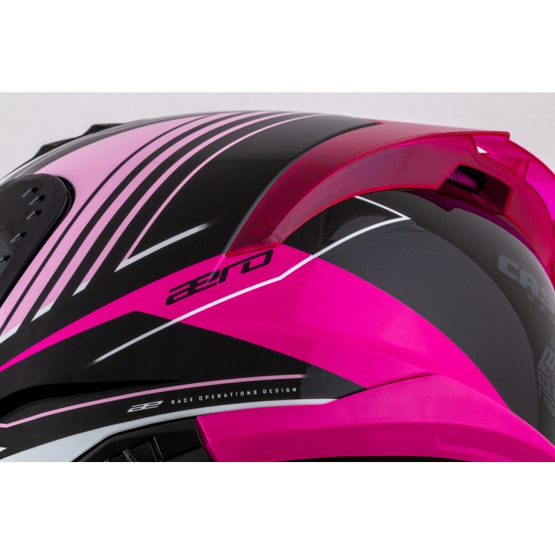 Integrální helma na motorku Cassida Aero Drome černo-růžovo-bílá