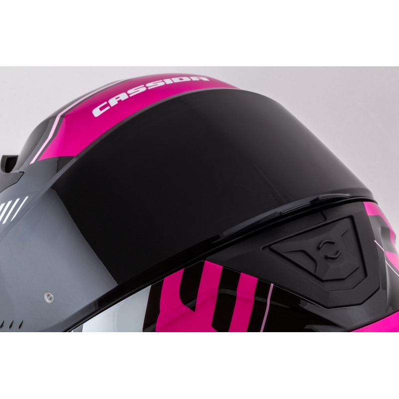 Integrální helma na motorku Cassida Aero Drome černo-růžovo-bílá