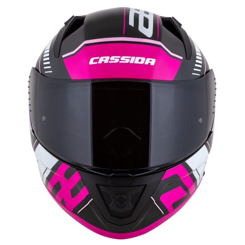 Integrální helma na motorku Cassida Aero Drome černo-růžovo-bílá