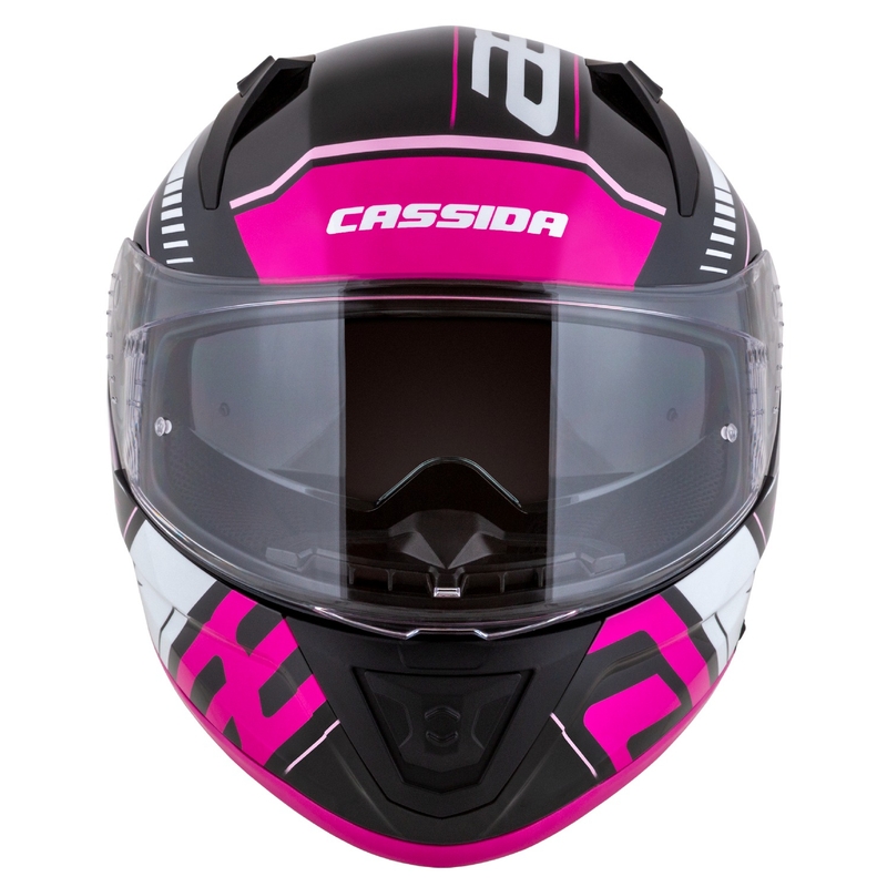 Integrální helma na motorku Cassida Aero Drome černo-růžovo-bílá