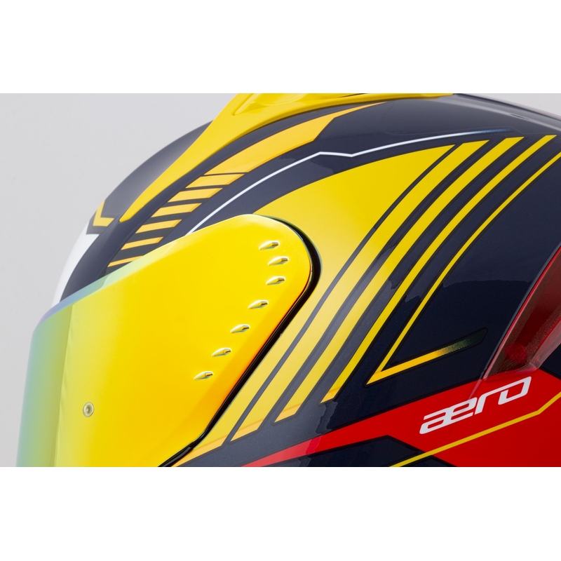 Integrální helma na motorku Cassida Aero Drome modro-fluo žluto-oranžovo-červeno-světle modro-bílá