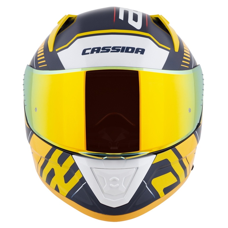 Integrální helma na motorku Cassida Aero Drome modro-fluo žluto-oranžovo-červeno-světle modro-bílá