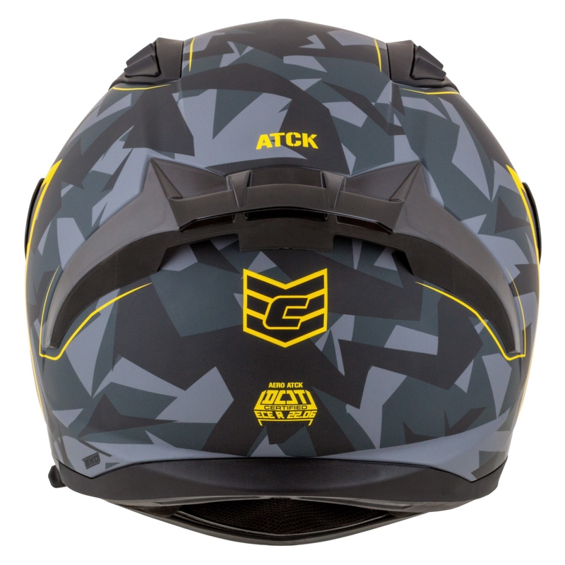 Integrální helma na motorku Cassida Aero camo šedá-černo-fluo žlutá