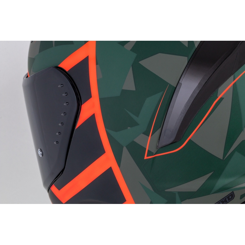 Integrální helma na motorku Cassida Aero ATCK camo zeleno-černo-šedo-oranžová